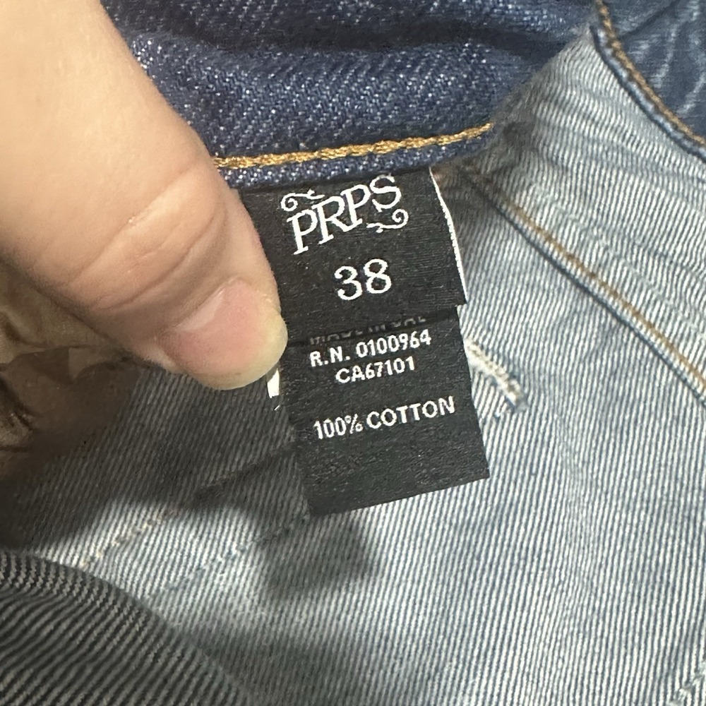 PRPS Men's Barracuda Hiroshima Jeans 100% Cotton Button Fly Indigo - Size 38x34 - Picture 8 of 16